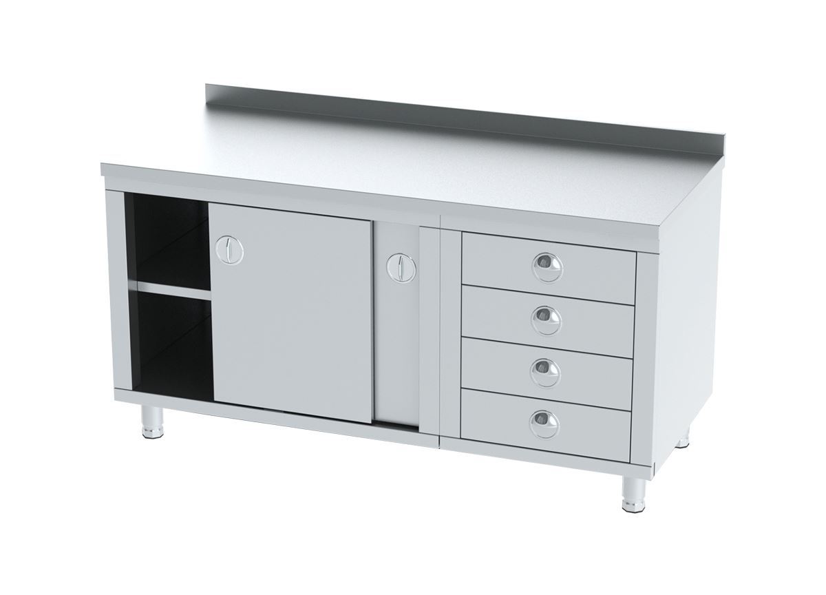 Çalışma Tezgahı Sürgü Kapılı & Çekmeceli