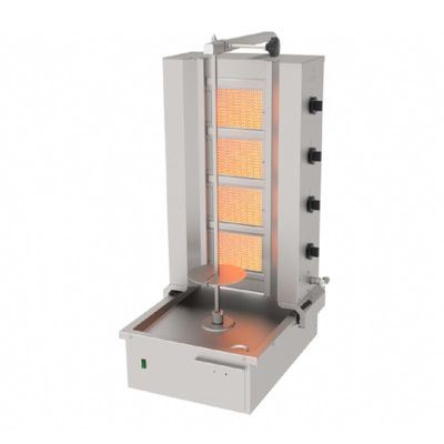 Atalay Bottom Motorized Movable Doner Kebab Machine, 4 Burners, Natural Gas