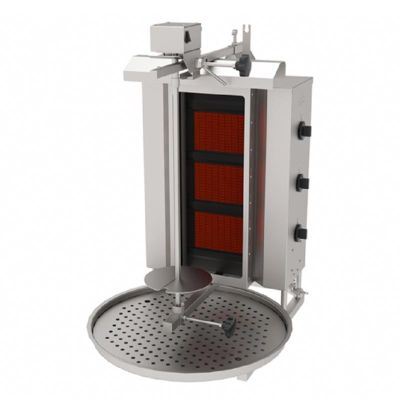 Atalay Glass Top Motor Doner Kebab Machine, 3 Burners, Natural Gas