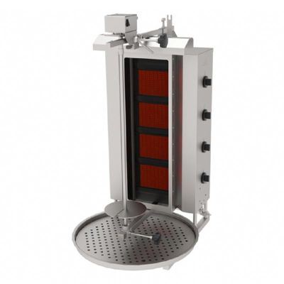 Atalay Glass Top Motorized Doner Kebab Machine, 4 Burners, Natural Gas