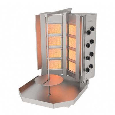 Atalay V Type Fixed Doner Machine, 4x2 Burner, Natural Gas