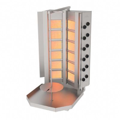 Atalay V Type Fixed Doner Machine, 6x2 Burner, Natural Gas