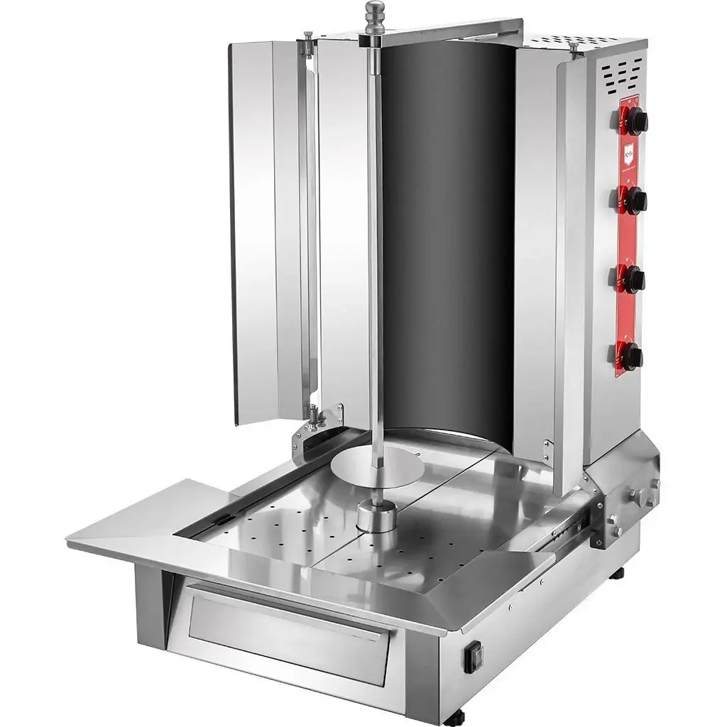 MA05 4 Radiant Bottom Motor Oval Glass Electric Doner Grill